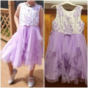 White & purple special occasion dress - girl 6